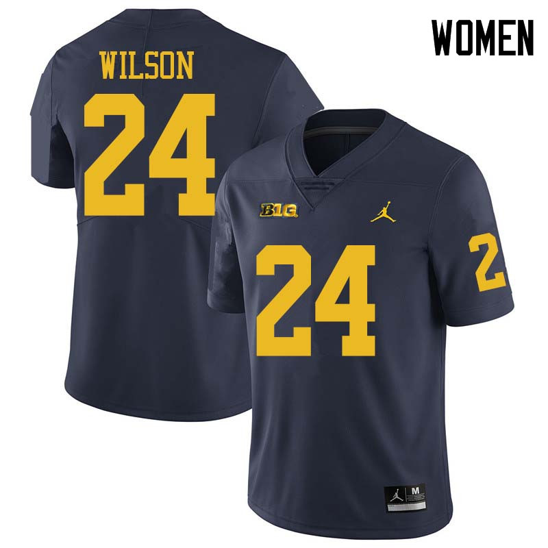 Jordan Brand Women #24 Tru Wilson Michigan Wolverines College Football Jerseys Sale-Navy
